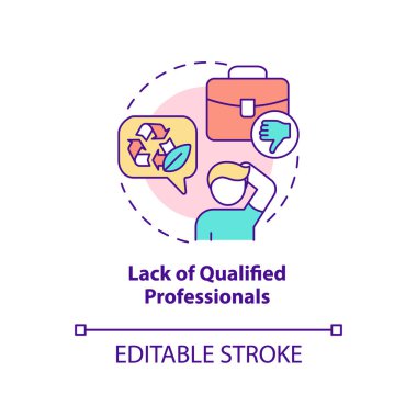 Nitelikli profesyonel konsept ikonu eksikliği. Dairesel ekonomi soyut fikri ince çizgi illüstrasyonuna meydan okuyor. İzole bir taslak çizim. Düzenlenebilir felç. Arial, Myriad Pro-Kalın yazı tipleri