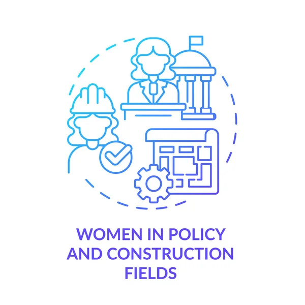 Women Policy Construction Fields Blue Gradient Concept Icon Urban Management — Stock Vector