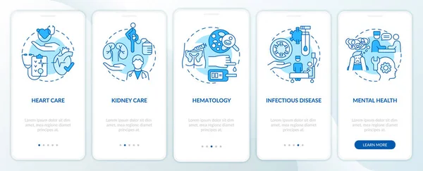 Предоставление Медицинских Услуг Синий Экран Мобильного Приложения Борту Медицина Прохождение — стоковый вектор