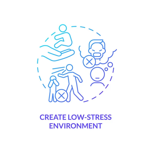 Créer Environnement Faible Stress Icône Concept Dégradé Bleu Conseils Pour — Image vectorielle