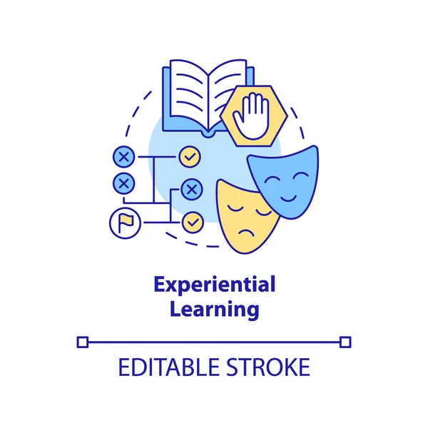 Icono Del Concepto Aprendizaje Experiencial Teorías Formas Educación Adultos Idea — Vector de stock