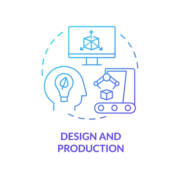 Icona Del Concetto Gradiente Blu Progettazione Produzione Economia Circolare Processo — Vettoriale Stock