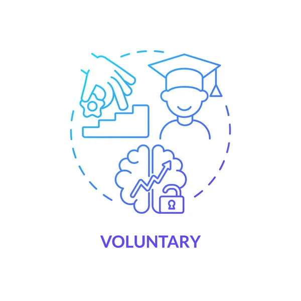 Önkéntes Oktatás Kék Gradiens Koncepció Ikon Motiváció Szándék Egész Életen — Stock Vector