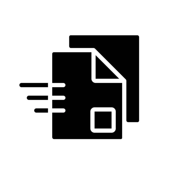 Dokumentfreigabe Mit Schwarzem Glyphen Symbol Elektronische Akten Digitale Information Senden — Stockvektor