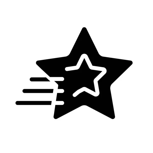 Estrella Fugaz Icono Glifo Negro Pide Deseos Estrella Fugaz Meteorito — Archivo Imágenes Vectoriales