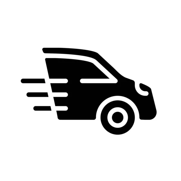 Ícone Glifo Preto Carro Veículo Motor Combustível Automóveis Elétricos Transporte — Vetor de Stock