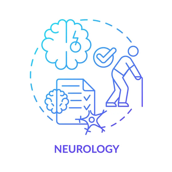 Neurología Icono Concepto Gradiente Azul Atención Profesional Paciente Servicio Centro — Vector de stock