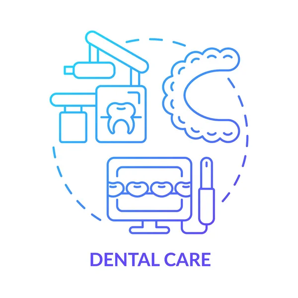 Cuidados Dentários Ícone Conceito Gradiente Azul Departamento Odontologia Clínica Serviço —  Vetores de Stock