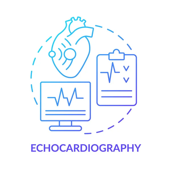 Echocardiografie Blauw Gradiënt Concept Icoon Echografie Van Het Hart Diagnostische — Stockvector