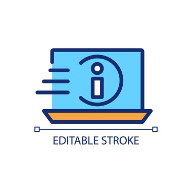 Bilgi pikseli alınıyor mükemmel RGB renk simgesi. Veri aranıyor. Phishing. Bilgi Güvenliği. İzole vektör çizimi. Basit bir çizgi çizimi. Düzenlenebilir felç. Kullanılan Arial yazı tipi