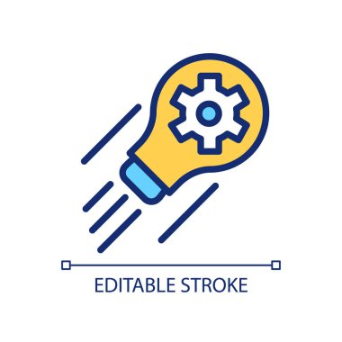 Geliştirme pikseli mükemmel RGB renk simgesi. Gelişme var ve artıyor. İş fikri ve yenilik. İzole vektör çizimi. Basit bir çizgi çizimi. Düzenlenebilir felç. Kullanılan Arial yazı tipi