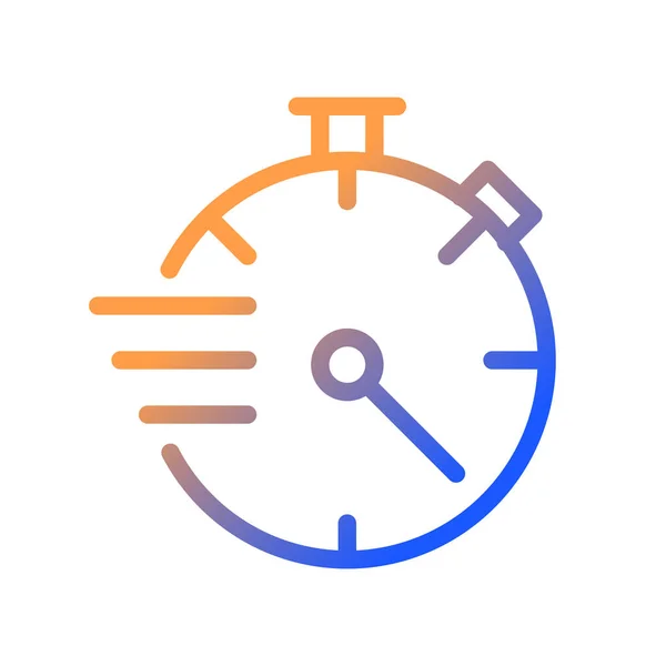 Stopwatch Gradiënt Lineair Vectorpictogram Aftellen Gereedschap Nauwkeurige Meting Sportcompetitietimer Tel — Stockvector