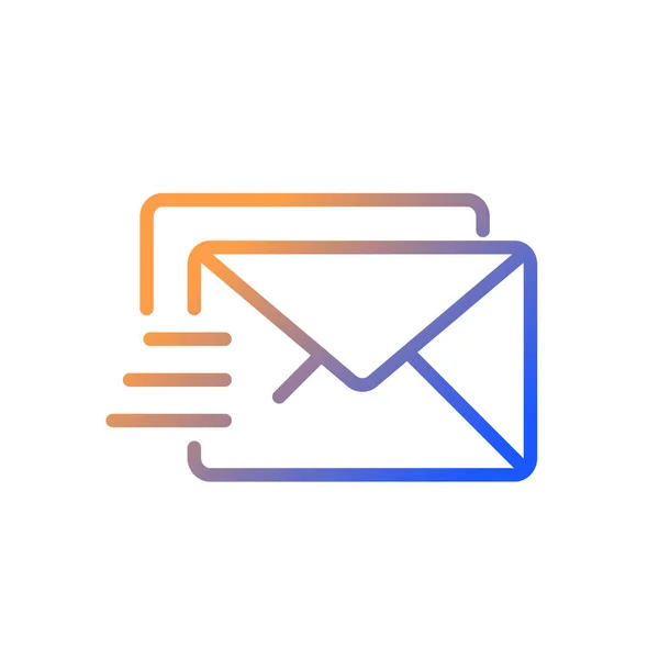 邮件梯度线性向量图标 电子邮件 邮政服务 信件往来 发送和接收消息 细线颜色符号 现代风格的象形文字 矢量孤立轮廓图 — 图库矢量图片
