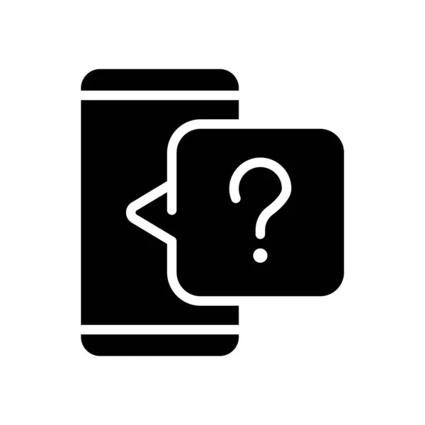 Ερώτηση Τηλεφώνου Μαύρο Εικονίδιο Glyph Υπηρεσία Τεχνικής Υποστήριξης Ρωτάει Μέσω — Διανυσματικό Αρχείο