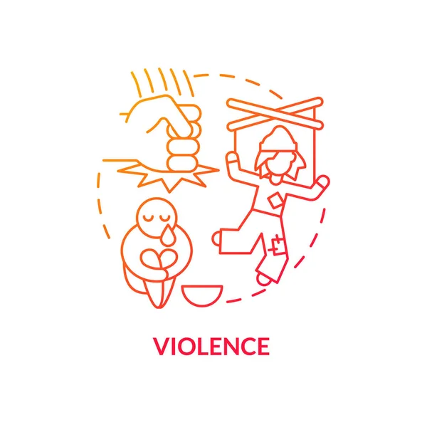 Icône Concept Dégradé Rouge Violence Sans Abri Raison Idée Abstraite — Image vectorielle