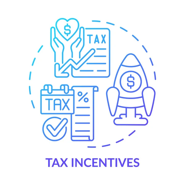 Incentivos Fiscais Ícone Conceito Gradiente Azul Programa Financeiro Incentivar Atividade — Vetor de Stock