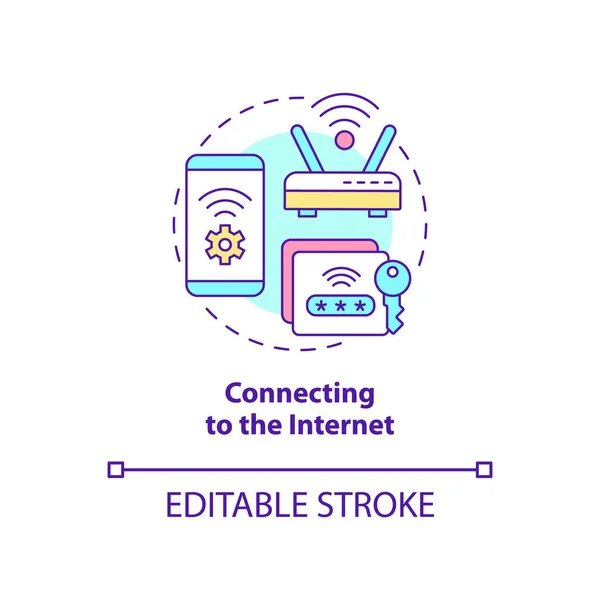 Verbinding Maken Met Internet Concept Icoon Digitale Basis Vaardigheden Abstract — Stockvector