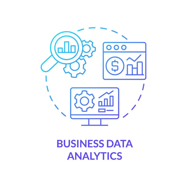 Análisis Datos Empresariales Icono Concepto Gradiente Azul Investigación Información Datos — Vector de stock