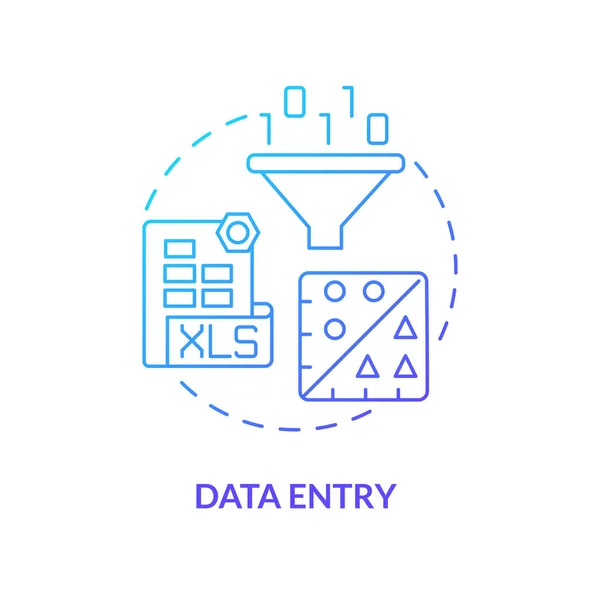 Εικονίδιο Έννοιας Μπλε Διαβάθμισης Εισαγωγής Δεδομένων Εισαγωγή Πληροφοριών Επεξεργασία Δεδομένων — Διανυσματικό Αρχείο