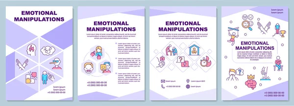 Manipulações Emocionais Modelo Brochura Roxo Comportamento Abusivo Desenho Folheto Com —  Vetores de Stock