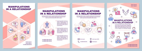 Manipulações Relacionamentos Modelo Brochura Rosa Sinto Confuso Desenho Folheto Com —  Vetores de Stock