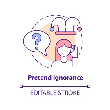Cehalet konsepti ikonu gibi davran. Duygusal manipülasyon davası soyut fikir ince çizgi çizimi. Duyguları önemsememek. İzole bir taslak çizim. Düzenlenebilir felç. Arial, Myriad Pro-Kalın yazı tipleri