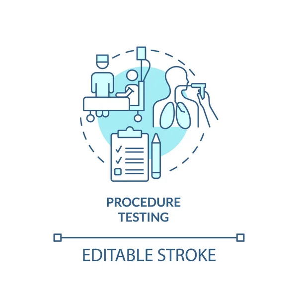 Procedura Prova Icona Concetto Turchese Studi Medici Cose Testare Idea — Vettoriale Stock