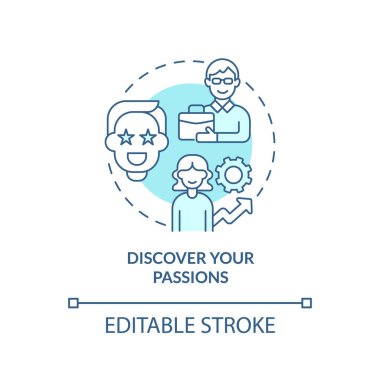 Turkuaz konsept ikonunuzu keşfedin. Kötü kariyer seçimi, soyut fikir ve ince çizgiler hakkında ne yapılabilir? İzole bir taslak çizim. Düzenlenebilir felç. Arial, Myriad Pro-Kalın yazı tipleri