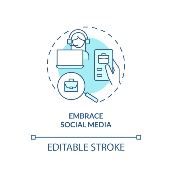 Omarm Social Media Turquoise Concept Icoon Wat Doen Als Slechte — Stockvector