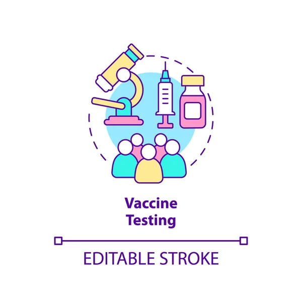 Icona Del Concetto Test Del Vaccino Lavora Sull Antidoto Cose — Vettoriale Stock