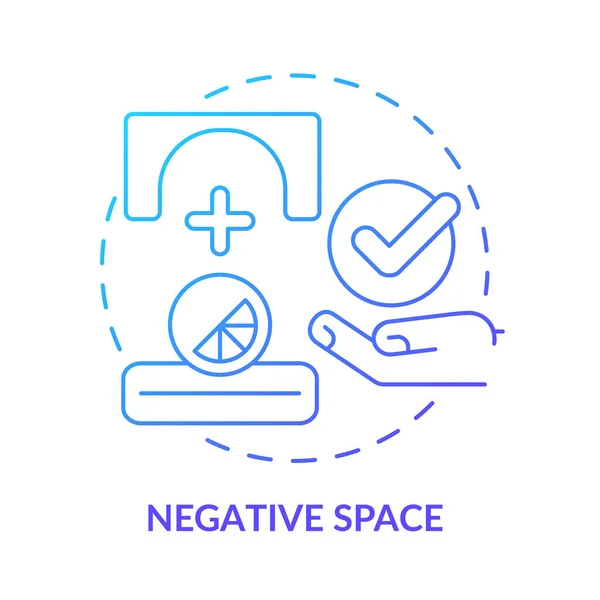 Espaço Negativo Ícone Conceito Gradiente Azul Composição Visual Princípios Design — Vetor de Stock