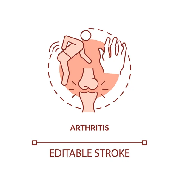 Arthritis Terracotta 컨셉트 아이콘 관절통은 추상적 생각을 선으로 설명합니다 별도의 — 스톡 벡터