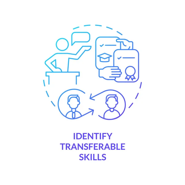 Identificar Habilidades Transferibles Icono Concepto Gradiente Azul Que Hacer Habéis — Archivo Imágenes Vectoriales