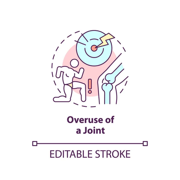 Overuse Joint Concept Icon Inflammatory Joint Disease Abstract Idea Thin — Stock Vector