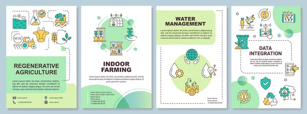 Tendances Agricoles Modèle Brochure Verte Développement Industriel Conception Dépliant Avec — Image vectorielle