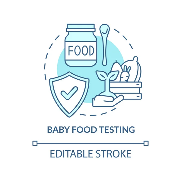 Testování Dětské Výživy Tyrkysové Koncepce Ikony Odbornost Trhu Potravinami Abstraktní — Stockový vektor