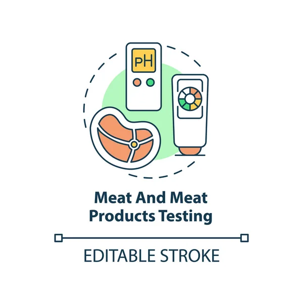 Ikona Koncepcji Testowania Mięsa Produktów Mięsnych Oceń Produkcję Żywności Abstrakcyjny — Wektor stockowy
