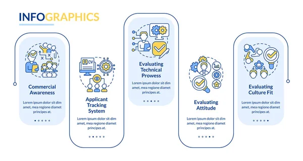 Fähigkeiten Für Geschäftsrechteck Infografik Vorlage Beschäftigungsarbeit Datenvisualisierung Schritten Prozess Zeitleiste — Stockvektor