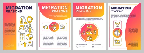 Motivos Migração Modelo Brochura Gradiente Vermelho Causas Deslocalização Desenho Folheto —  Vetores de Stock