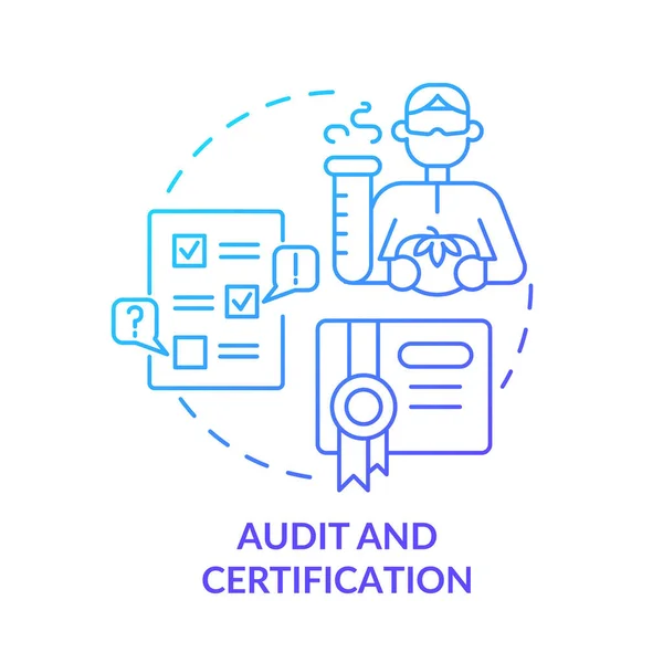 Audit Certificering Blauw Gradiënt Concept Icoon Testdienst Abstract Idee Dunne — Stockvector