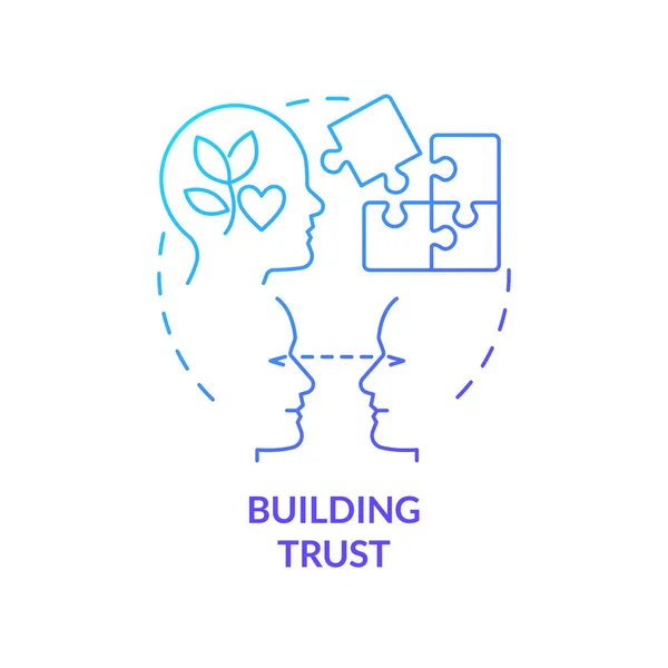 Bâtir Confiance Icône Concept Dégradé Bleu Communication Avec Les Candidats — Image vectorielle
