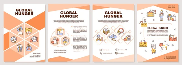 Vorlage Für Die Broschüre Globaler Hunger Ernährungsunsicherheit Und Hunger Faltblatt — Stockvektor