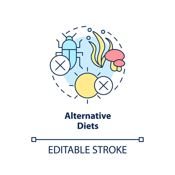 Alternative Diets Concept Icône Environnement Compact Sécurité Alimentaire Approche Idée — Image vectorielle