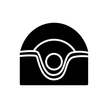 Yüz temizleme için kullanılan simge simgesi. Cilt bakımı işlemleri. Masaj aleti ve deri yüzücü. Beyaz uzayda siluet sembolü. Piktogram sağlammış. Vektör izole illüstrasyonu