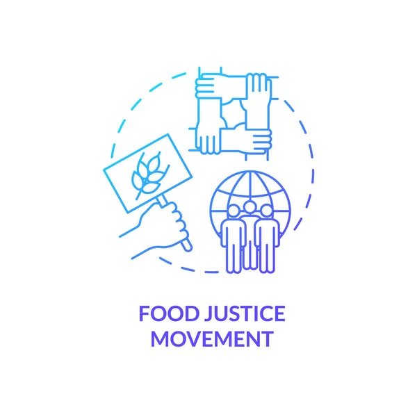 Icono Concepto Gradiente Azul Del Movimiento Por Justicia Alimentaria Iniciativa — Archivo Imágenes Vectoriales