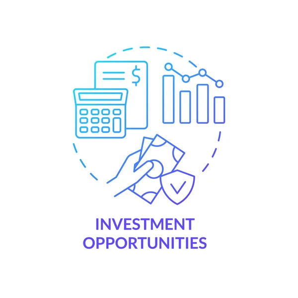 Investiční Příležitosti Modrý Gradient Koncept Ikony Zisk Zákazníka Pojistná Smlouva — Stockový vektor