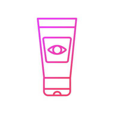 Göz kremi gradyan doğrusal vektör simgesi. Güzellik ürünü. Nemlendirici krem. Kırışıklık önleyici ve şişkinlik ilacı. İnce çizgi renk sembolü. Modern tarz pictogram. Vektör izole çizimi