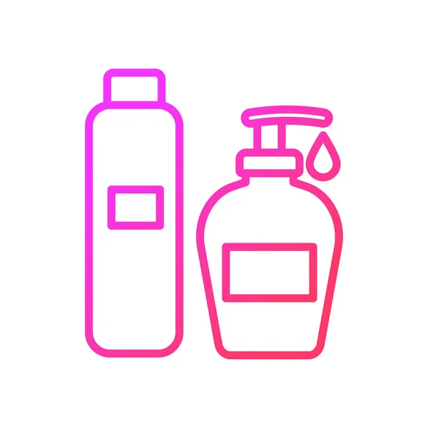 Productos Para Cuidado Piel Gradiente Icono Vector Lineal Crema Limpiadora — Vector de stock