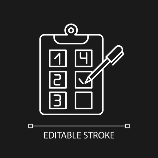 Plan Aanhankelijkheid Wit Lineair Pictogram Voor Donker Thema Doelen Bouwen — Stockvector