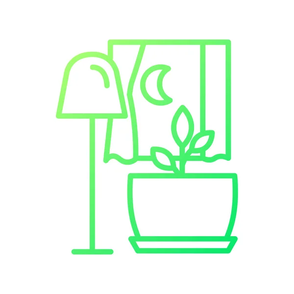 Dunkelheit Für Das Lineare Vektorsymbol Des Wachstumsgradienten Der Zimmerpflanze Besserer — Stockvektor